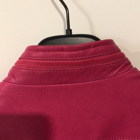 DANIER LEATHER JACKET MAGENTA PINK - Picture 7 of 7